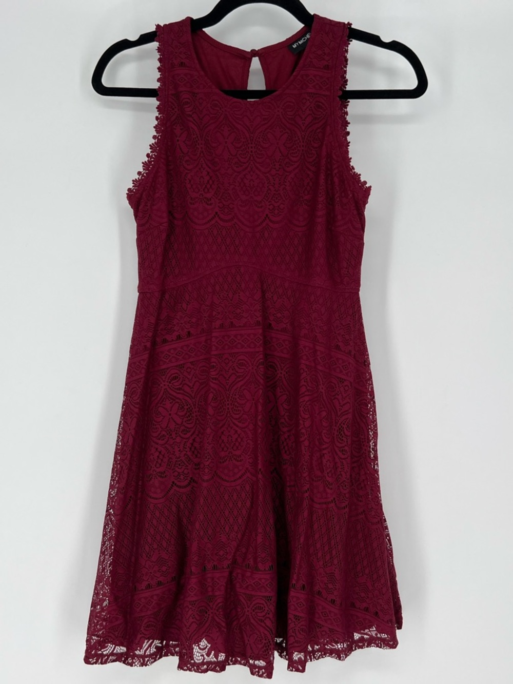 MY MICHELLE Sleeveless Lace Fit & Flare‎ Dress in Burgundy
